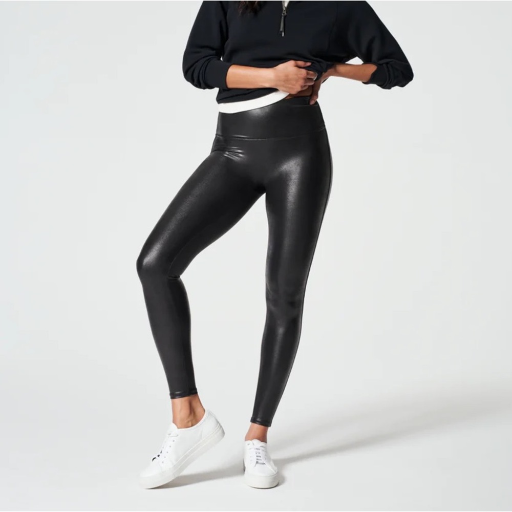 Spanx Faux Leather Leggings (size large tall)